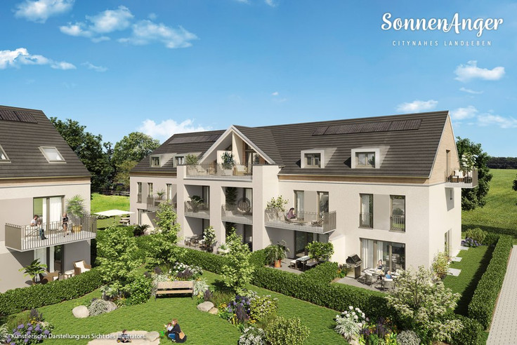 Buy Condominium, Terrace house, Semi-detached house, House in Putzbrunn - SonnenAnger, Keferloher-Markt-Straße