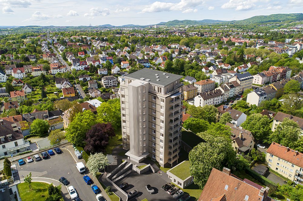 Image renovated property individual monument BODETURM Kassel Sophienstraße