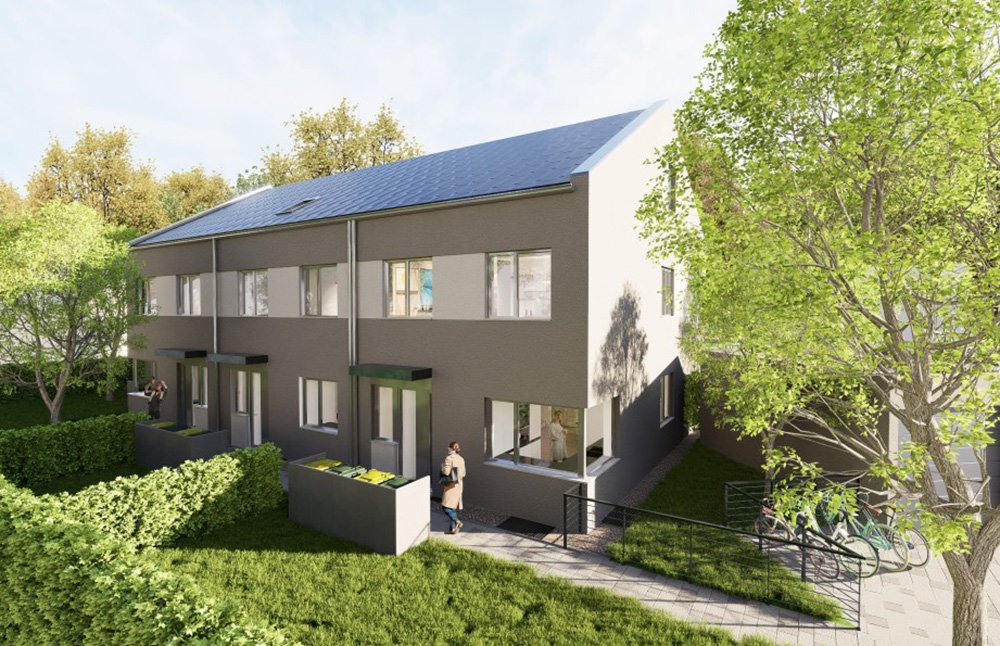 Image new build property houses Fuggerstrasse Koenigsbrunn