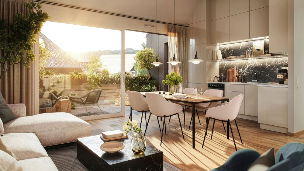 Image new build property condominiums Zarduna Gardens Bundesstraße 27 Kirchzarten