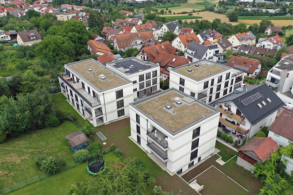 Image new build property condominiums Wohnanlage Bei den Reutewiesen Reutestraße Filderstadt