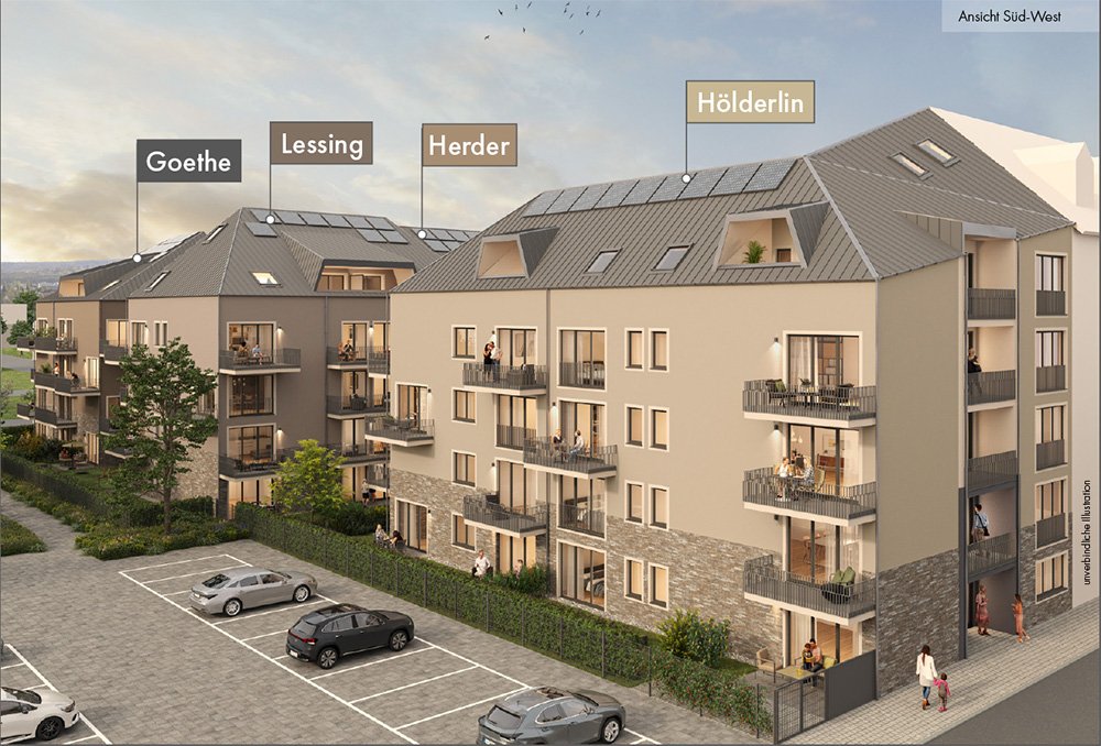 Image new build property condominiums Schillerquartett Rheinfelden Baden