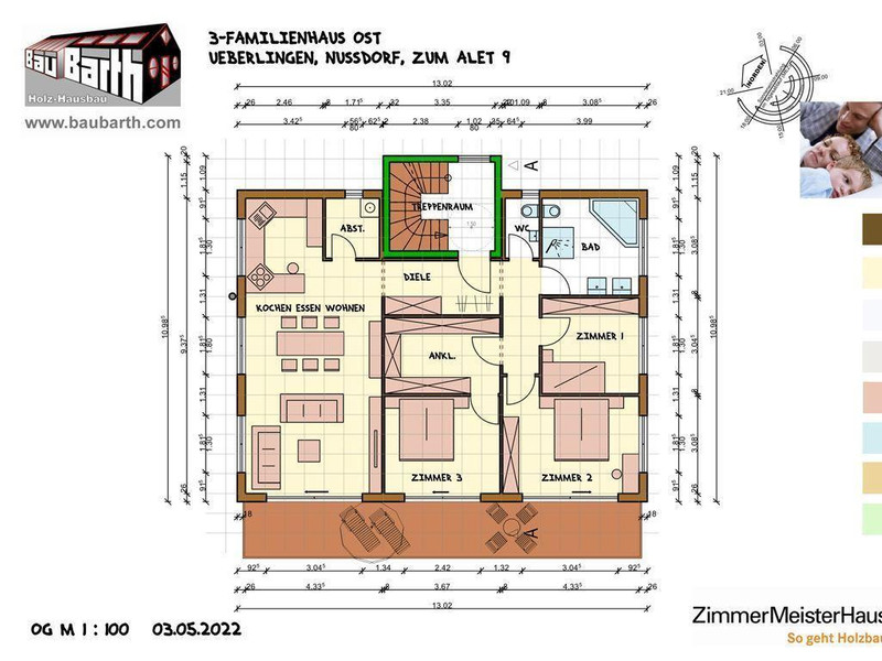 Grundriss Wohnung OG Ost