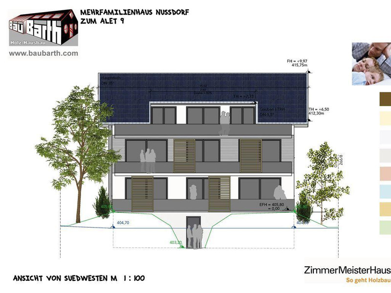 20220502_MFH Nussdorf_BA1 Ost_Ansicht SüdWest