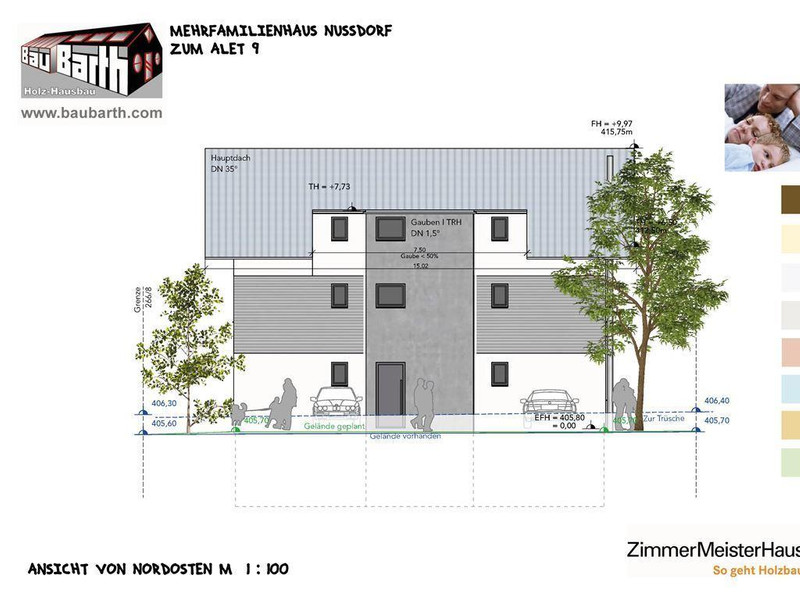 20220502_MFH Nussdorf_BA1 Ost_Ansicht NordOst