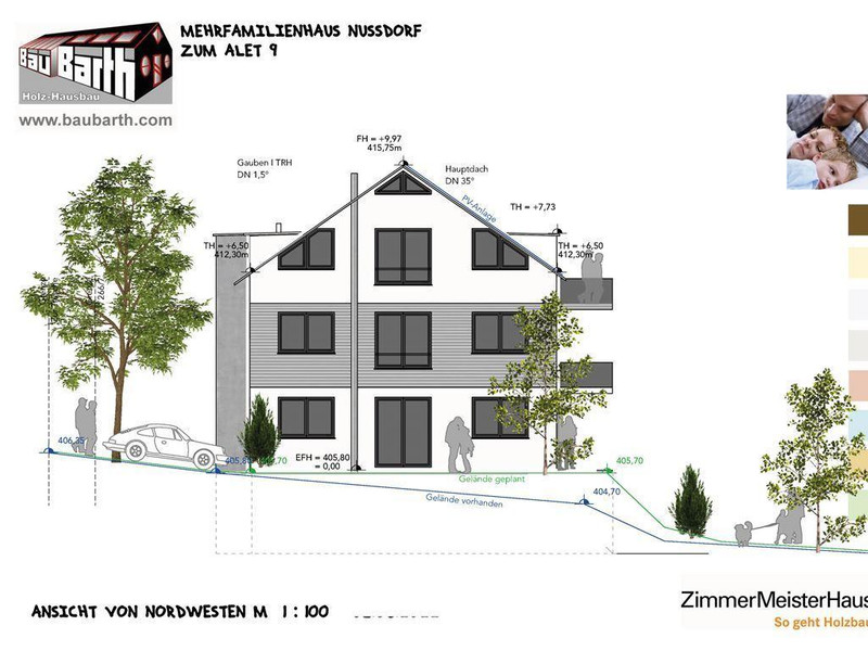 20220505_MFH Nussdorf_BA1 Ost_Ansicht NordWest