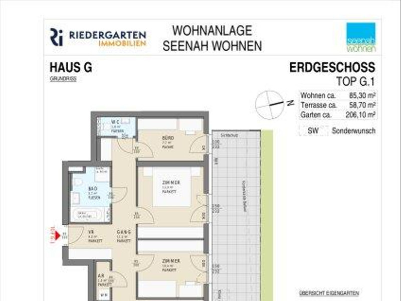 FAMILIENNEST 4 ZI-EG-Wohnung mit Garten, nahe am Wörthersee