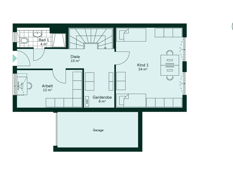 Grundriss EG Doppelhaus im Projekt Wurmtalgärten