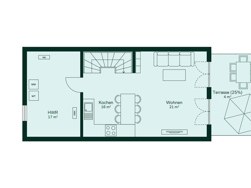 Grundriss UG Doppelhaus im Projekt Wurmtalgärten