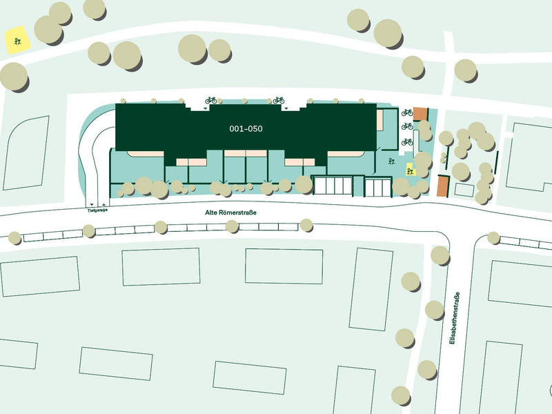 Lageplan der Eigentumswohnung im Römerquartier