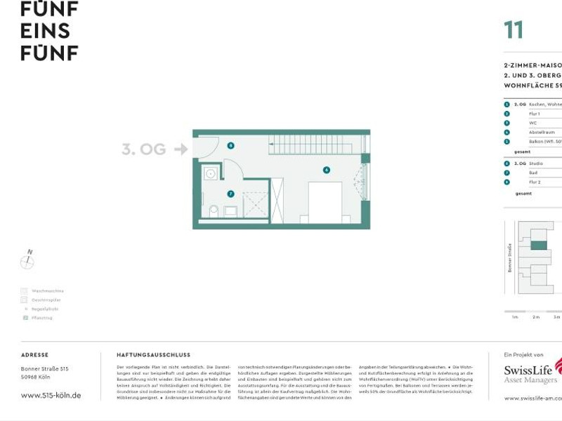 Grundriss WE 11 - 3.OG