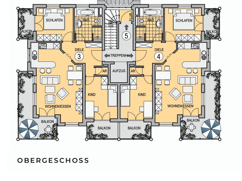 MGF-Group: Exklusive 3 Zimmerwohnung / 3 Balkone und einer Wohn-/Nutzfläche von 87,23 m².