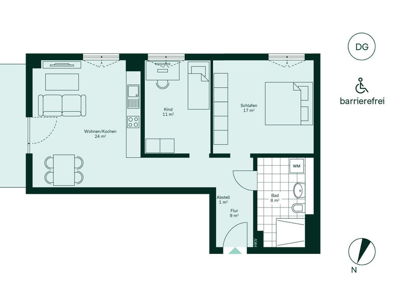 Barrierefreier und komfortabler Grundriss