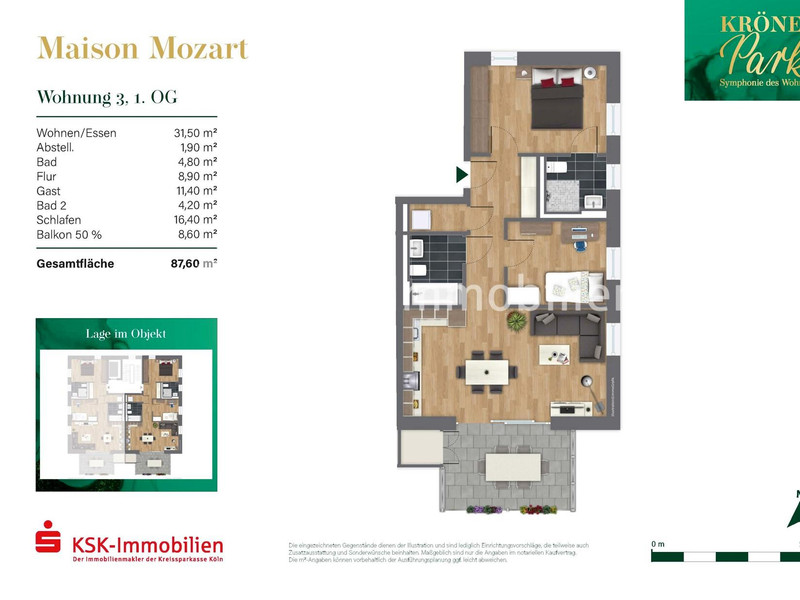 Grundriss Haus 1 Maison Mozart Wohnung 3