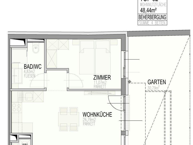 GARTEN mit Terrasse // 2 Zimmer Apartment mit gewerblicher Widmung // MG11