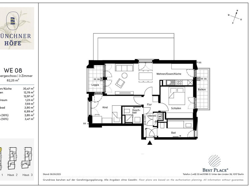 Vertriebsgrundrisse_Münchner Höfe_Haus 1_WE08