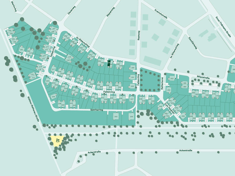 Der Lageplan des Wohnquartiers