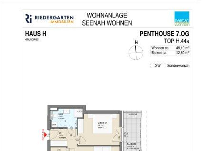 Traum Penthouse! 2 Zimmer Blick in Richtung Innenstadt!