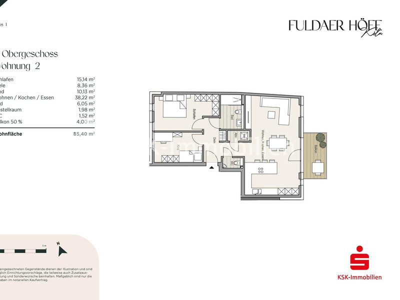 Grundriss Haus 1 Wohnung 2