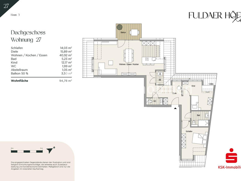 Grundriss Haus 3 Wohnung 27