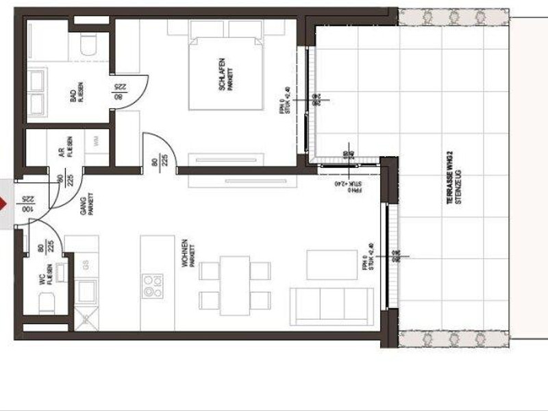 TOP02 Perfekt aufgeteilte 2-Zimmer-Wohnung in Gmunden