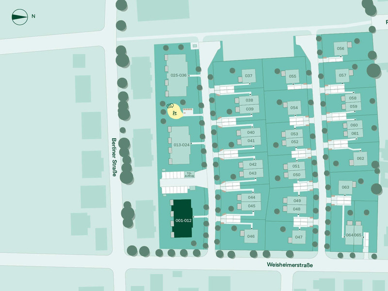 Lage der Eigentumswohnung im Neubauprojekt Familiengärten