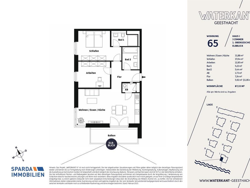 Grundriss Wohnung 65