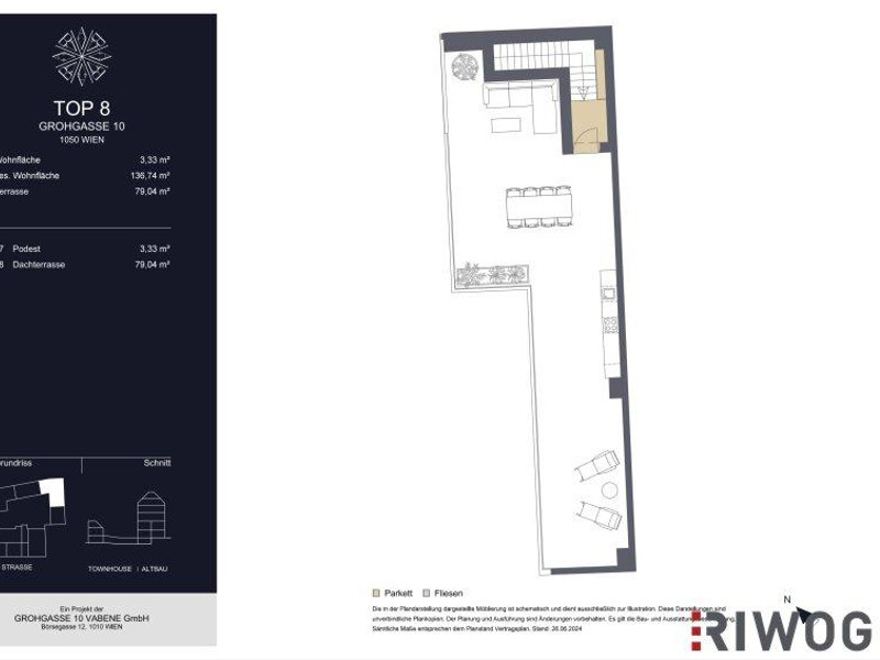 GROHGASSE 10 | innenhofseitige 4-Zimmer Maisonette-Wohnung mit herausragender Dachterrasse komplett 