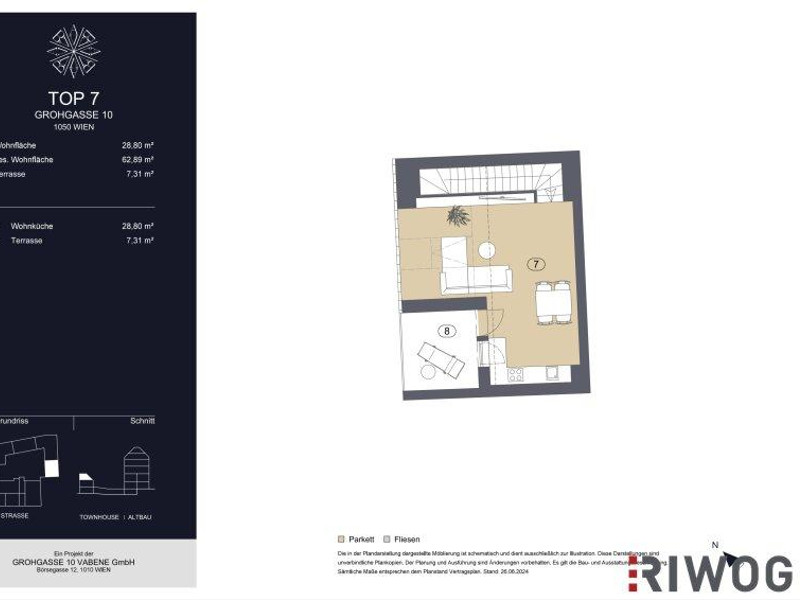 GROHGASSE 10 | exklusiv ausgestattete 2-Zimmer Maisonette-Wohnung in absoluter Hofruhelage | Townhou