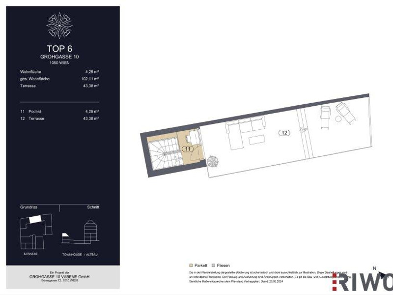 GROHGASSE 10 | südseitige 3-Zimmer Maisonette-Wohnung mit herausragender Dachterrasse | Fernwärme 