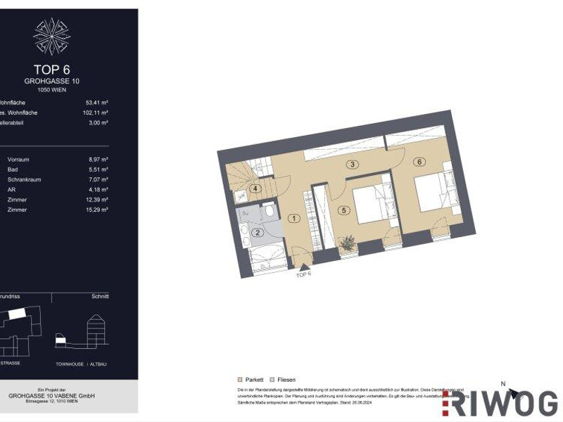 GROHGASSE 10 | südseitige 3-Zimmer Maisonette-Wohnung mit herausragender Dachterrasse | Fernwärme 