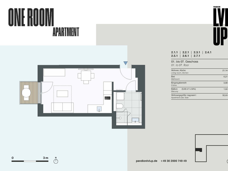 Grundriss WE 2.4.1