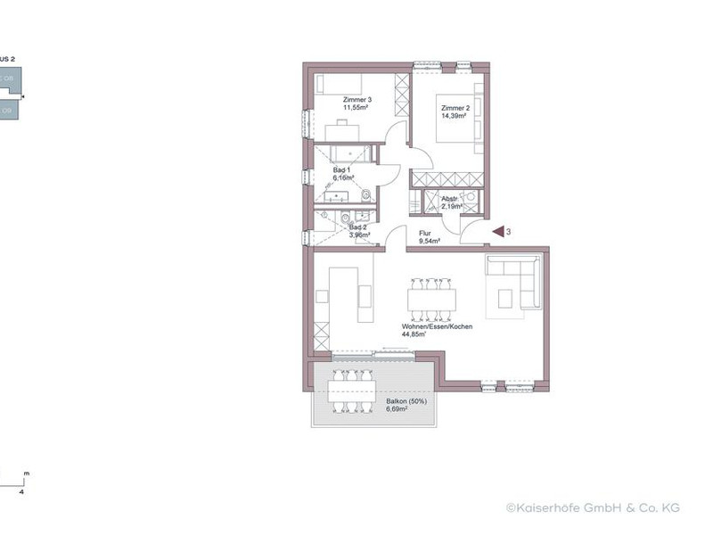 Kaiserhoefe Krefeld_Grundriss WE03