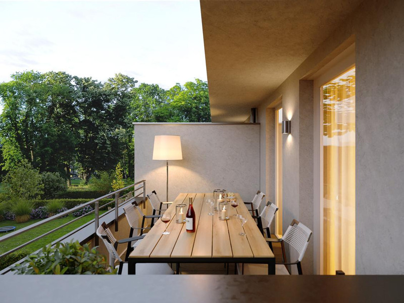 Die Mini - Penthouse - Wohnung mit ca. 20 m² Dachterrasse und freien Blick in den Schlosspark