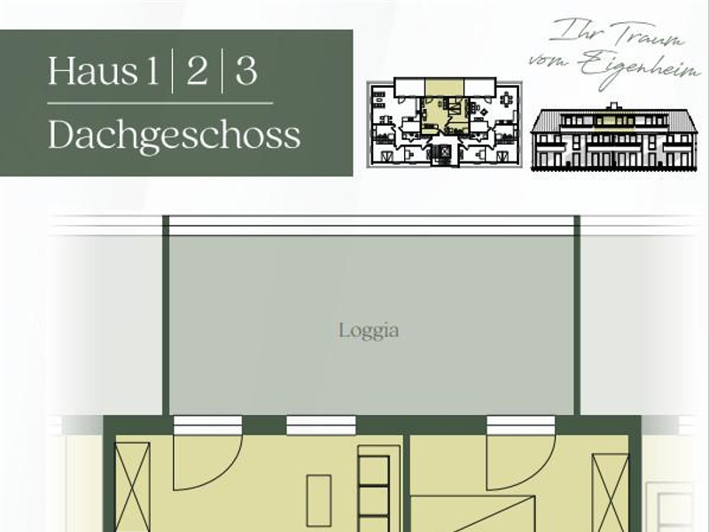 Die Mini - Penthouse - Wohnung mit ca. 20 m² Dachterrasse und freien Blick in den Schlosspark