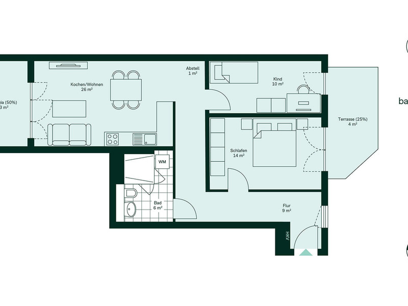 Barrierefreier und komfortabler Grundriss