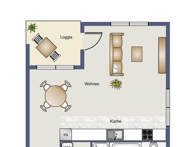 Grundrissskizze, WE 04, 1. OG rechts