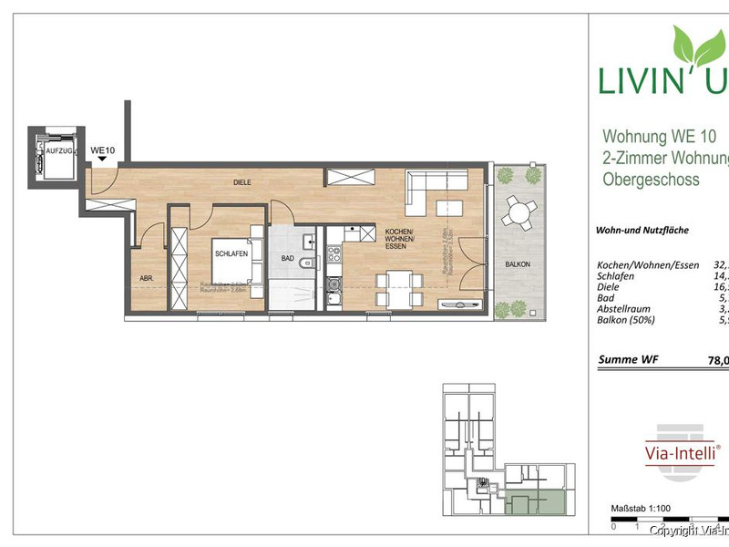 Grundriss der Wohnung