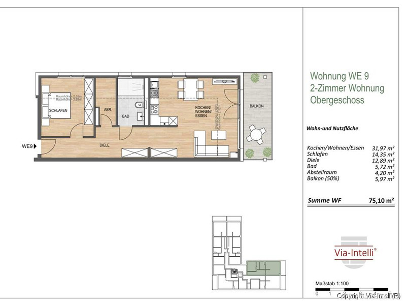 Grundriss der Wohnung