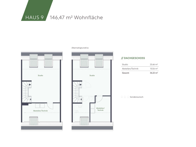 Grundriss DG und Alternative