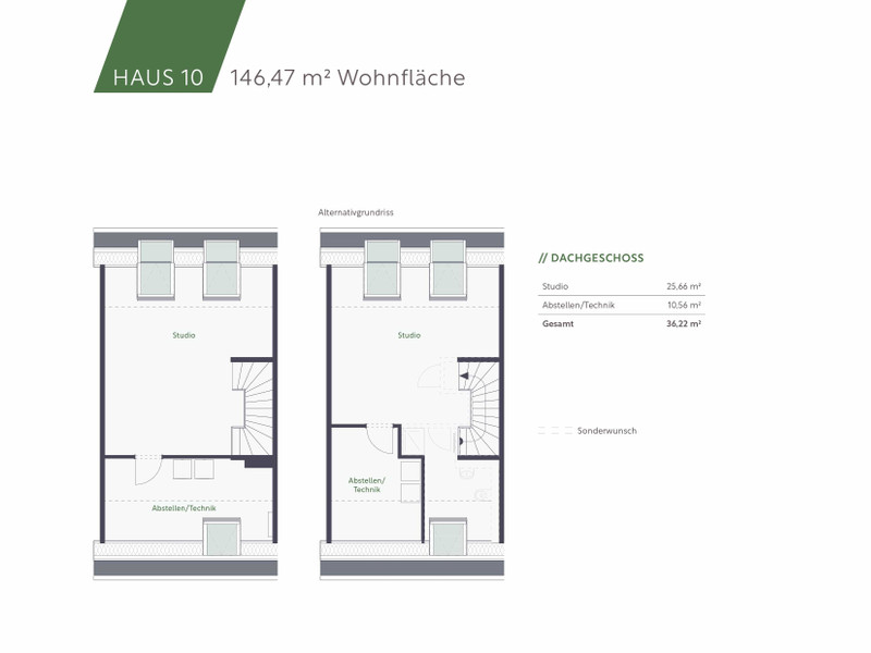 Grundriss DG und Alternative