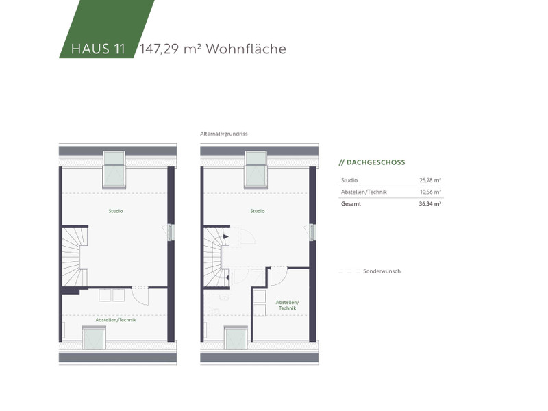 Grundriss DG und Alternative