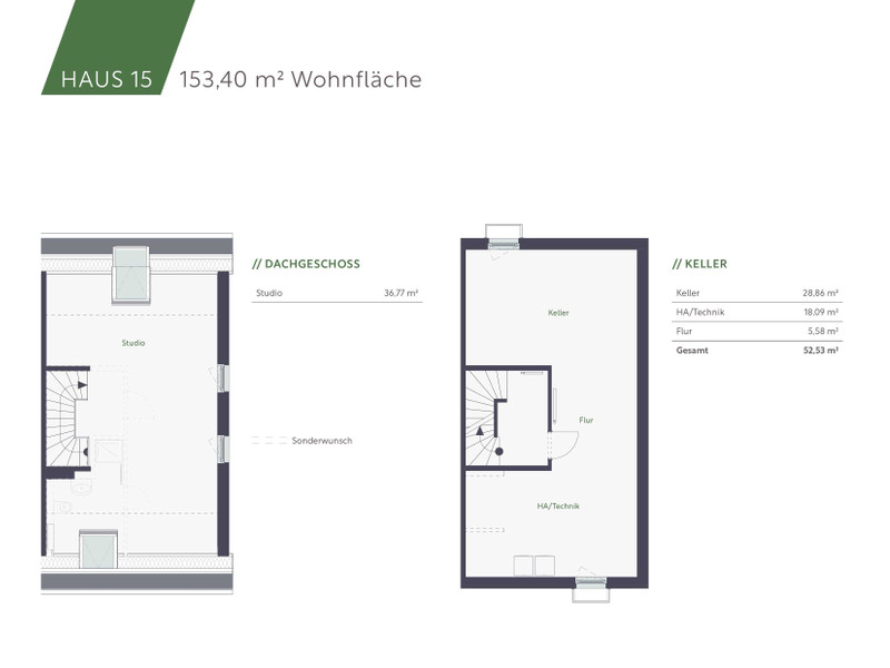 Grundriss DG und KG