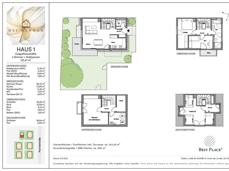 Vertriebsgrundrisse_Parrotstr. München_Haus 1